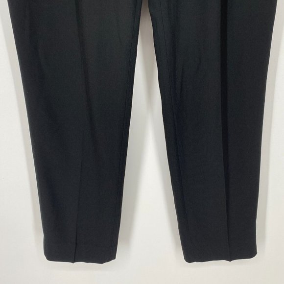 Babaton Cohen Slim Pleated Trouser Pants Women's Size 12 High Rise Pull On Black - Picture 3 of 11